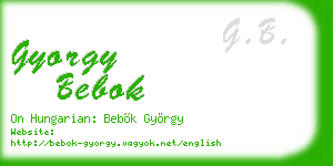 gyorgy bebok business card