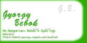 gyorgy bebok business card